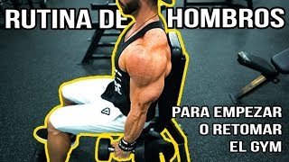 RUTINA DE HOMBROS PARA EMPEZAR O RETOMAR EL GYM  Gymtopz [upl. by Mcspadden]