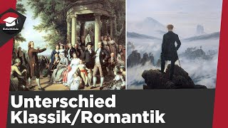 Unterschied von Klassik und Romantik einfach erklärt  Literaturepoche Weimarer Klassik und Romantik [upl. by Salomo]