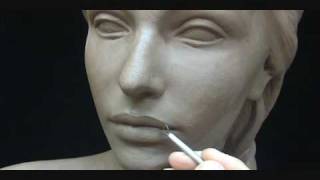 Sculpting a female head in clay Sculpting tutorial and demo [upl. by Noleta]