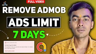 Admob Ads Limit Remove 7 Days  Admob Earning Method  Admob Earning Proof  MonkeyGamer570 [upl. by Attehcnoc]