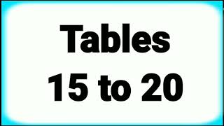 15 To 20 Tables  Tables from 15 to 20  15 to 20 tables in just 3 minutes [upl. by Howlan]