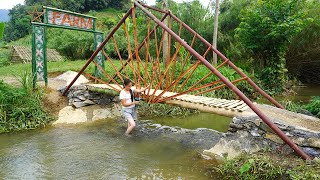 TIMELAPSE 30 DAYS START TO FINISH Alone Build A Bridge Across A Stream To Avoid Flooding [upl. by Lapham]