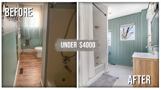 Epic Bathroom Transformation  DIY Bathroom remodel under 4000 [upl. by Ydennek190]