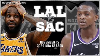 Los Angeles Lakers vs Sacramento Kings Full Game Highlights  Nov 15  2024 NBA Season [upl. by Anirdua]