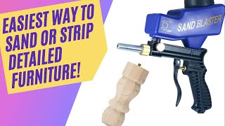 Soda Blaster Sanding and stripping detailed furniture pieces [upl. by Swerdna]