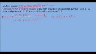 Ejercicio 01 MRUA problema resuelto [upl. by Euf]