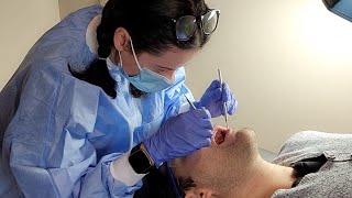 ASMR Dentist Cleans Your Teeth Real Person Soft Spoken Medical Dental Exam Teeth Tapping Scraping [upl. by Adon]