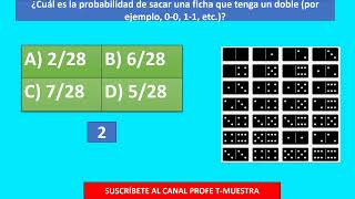 🚀EJERCICIOS DE PROBABILIDADES CON FICHAS del DOMINÓ 🚀EXAMEN de ESTADÍSTICA 🚀 2 [upl. by Iaw462]