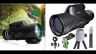 80x100 Magnification portable Monocular Telescope Waterproof HD Zoom With Tripod [upl. by Cappello923]