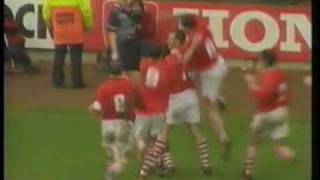 Clint Marcelles goal  Barnsley v Bradford 260497 [upl. by Acirderf]