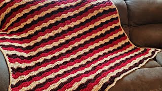 Quick and Easy Crochet Chevron Blanket  Take A Look in The Mirror [upl. by Ardnama]