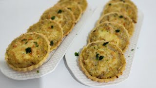 ميني كيش بحشوة لذيذة و عجين سهل وناجح Mini Quiche Recipe [upl. by Astraea]