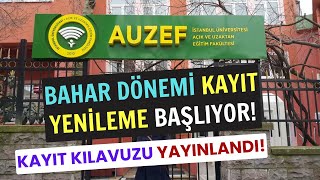 İstanbul Aöf AUZEF 2024 Bahar Dönemi Kayıt Yenileme Başlıyor AUZEF Kayıt Yenileme Nasıl Yapılır [upl. by Nosduj248]