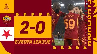 BOVE  LUKAKU  Roma 20 Slavia Praga  Europa League Highlights 202324 [upl. by Mufinella296]