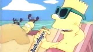 1993 Ads Butterfinger Beach Simpsons [upl. by Yoccm642]