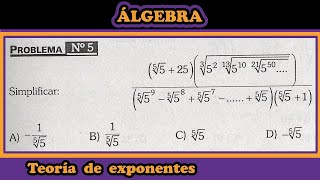 Teoría de exponentes  Problema 05  Problemas Selectos I  Celso Gaspar Tapara  Editorial CUZCANO [upl. by Ebanreb]