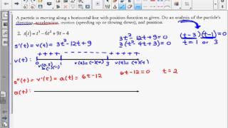 AP Calculus AB  Straight Line Motion  Problem 2 [upl. by Rocco627]