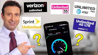 BEST UNLIMITED DATA PLAN HONEST REVIEW  Verizon ATampT TMobile amp Metro [upl. by Attinahs]