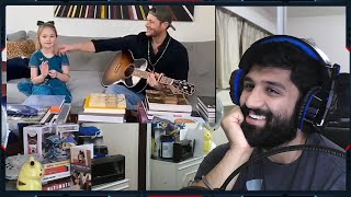 SO FREAKING CUTE Reacting to Jensen Ackles and his daughter singing [upl. by Eecrad426]