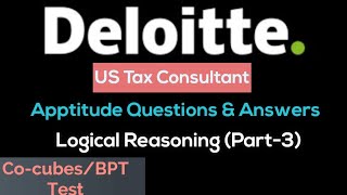 Deloitte Aptitude Test Question amp Answer Logical ReasoningPart3  Mandatory Test for deloittejobs [upl. by Oag192]