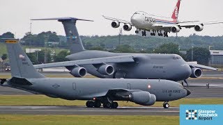 EPIC Morning Spotting  C5  KC135  B747  Dash8  Prestwick Airport 2018 [upl. by Black]