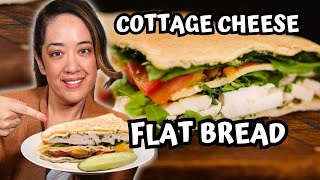 Trying the Viral 3 Ingredient Cottage Cheese Flatbread [upl. by Edlitam]