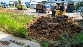 Good Action D31P Dozer Komatsu Push Fillingland Skills Operator Team Bulldozer Dump Trucks [upl. by Asir644]