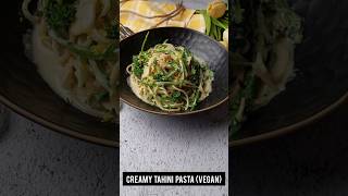 Spaghetti and tenderstem broccoli wrapped in a creamy tahini sauce veganpasta tahinipasta pasta [upl. by Einaej]