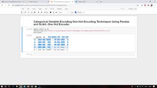 Categorical Variable Encoding Using  One Hot Encoder amp Pandas getdummies Function [upl. by Jenks181]