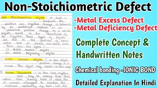 NonStoichiometric defect  Meral excess defect  Metal deficiency defect chemistry bscnotes [upl. by Aretha]