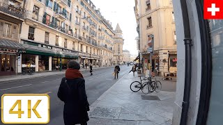 Rue des EauxVives in Geneva Switzerland  Spring 2021【4K】Canton de Genève Suisse [upl. by Ylatan]