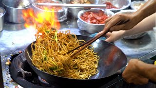 Chinese Street Food Fried noodles with egg fried rice fried broiler egg and vegetable pie [upl. by Willyt315]