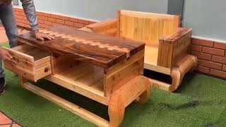 Transforma madera en sofás modernos impresionantes 🛋️✨  Carpintería innovadora y creativa 🌟🔨sofás [upl. by Airamat275]