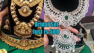 Wholesale Jewellery in Erode  Bridal Sets Just Rs 500  Bridal Set Rental [upl. by Iderf844]