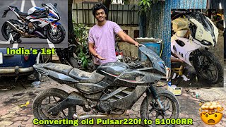 India’s 1st Pulsar220f converting into BMW S1000RR  Replica 🤯 [upl. by Brandais]