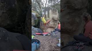 Fontainebleau Bouldering Bleaus Art 7B Ankur [upl. by Adnilg]