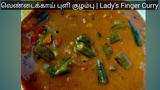 வெண்டைக்காய் புளி குழம்பு  Vendakkai Puli kulambu in tamil [upl. by Cos689]