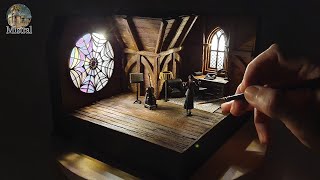 Wednesdays room  Diorama  TUTORIAL [upl. by Hourigan]