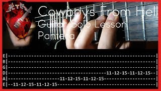 Cowboys From Hell Guitar Solo Lesson  Pantera with tabs [upl. by Nnyloj]