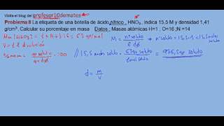 Ejercicios y problemas resueltos de disoluciones 8 [upl. by Atrebla]