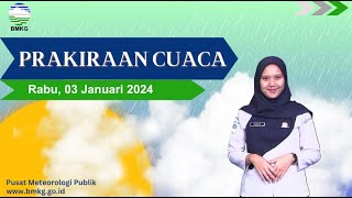 Prakiraan Cuaca Esok Hari Rabu 03 Januari 2024 [upl. by Lahcear]