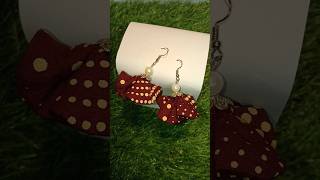 Diy tassel fabric earrings diyhater kajviralvideo youtubeshorts [upl. by Nelyk]