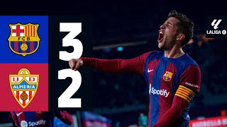 FC BARCELONA 3 vs 2 ALMERIA  LALIGA 202324 MD18 [upl. by Enitsua321]