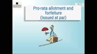 92 Prorata Allotment and Forfeiture Issued at Par  Issue of Shares Class 12 [upl. by Blanca884]