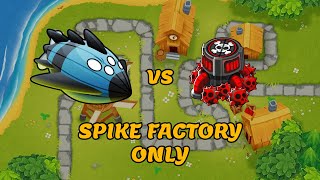 Vortex BTD6 vs Spike Factory Only [upl. by Esiuqram]