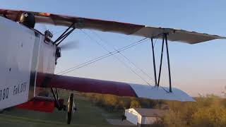 Sunset patrol Fokker D VII WW1 biplane replica flies around the pattern [upl. by Weismann77]