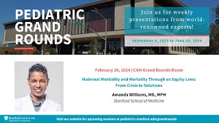 Stanford Pediatric Grand Rounds Maternal Morbidity and Mortality Through an Equity Lens [upl. by Aloek878]