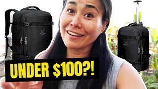 REVIEW BEST WHEELED LUGGAGE CARRYON Under 100  Hynes Eagle 42L Rolling Backpack Review [upl. by Quintin]