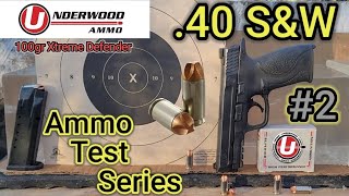 40 SampW Ammo Test Series 2 Underwood 100gr Xtreme Defender  SampW MampP40 10 425quot [upl. by Adolphus863]