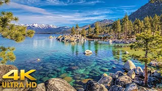 Sierra Nevada Mountain Scenic Drive Around Lake Tahoe 4K California and Nevada [upl. by Rhynd]